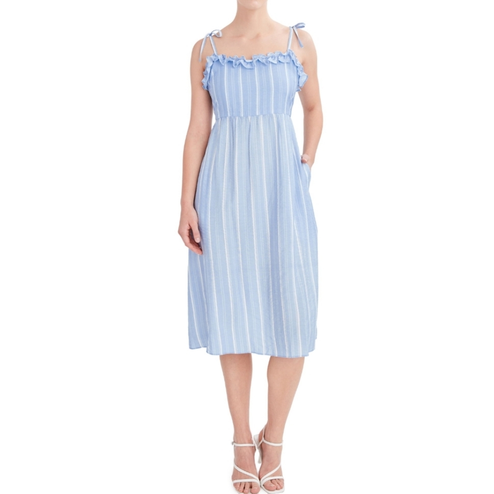 BCBG Paris Women's Tie Shoulder Midi Dress/ S.
